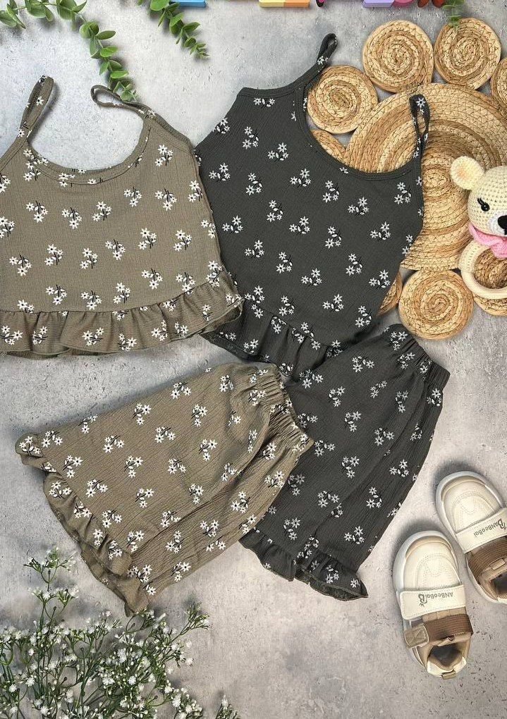 تاپ شلوارک گل گلی