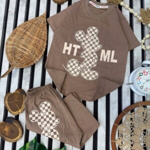 تیشرت شلوارک میکی نگین دار