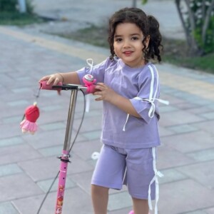 تیشرت وشلوارک دخترانه لش استایل