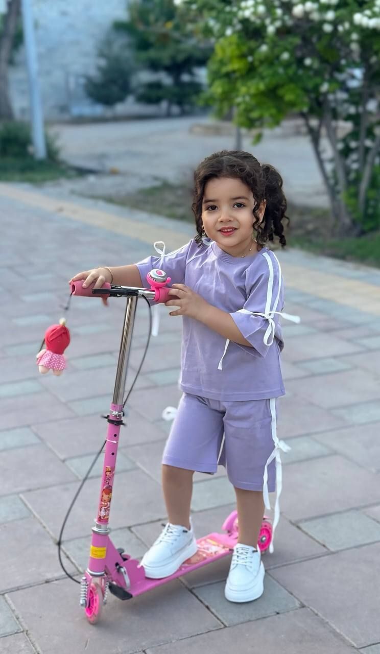 تیشرت وشلوارک دخترانه لش استایل