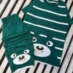 تیشرت شلوارک راه راه جیب کانگورویی