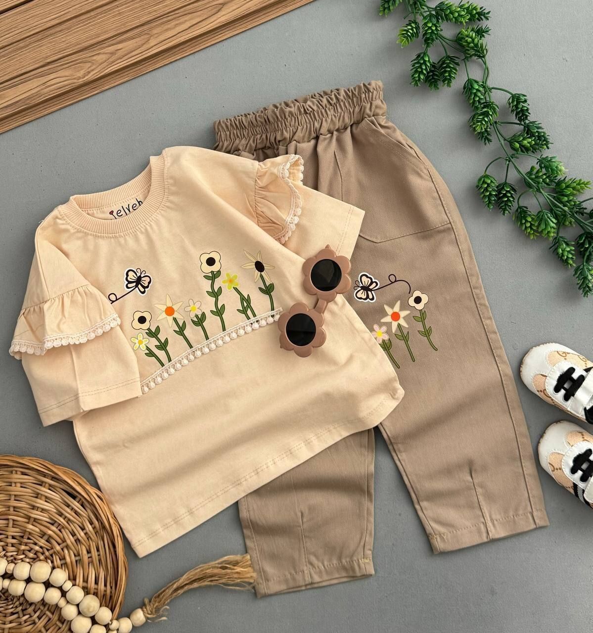 ست تیشرت وشلوار طرح گل