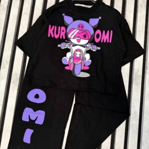 کراپ با شلوار بگ طرح کرومی موتوری