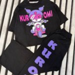 کراپ با شلوار بگ طرح کرومی موتوری