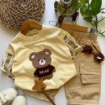 لباس بیرونی کودک ست زیبای تدی نسکافه‌ای پسرانه