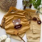 لباس بیرونی کودک ست زیبای تدی شکلاتی پسرانه