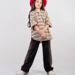 شومیز مانتویی ژاکارد رنگی