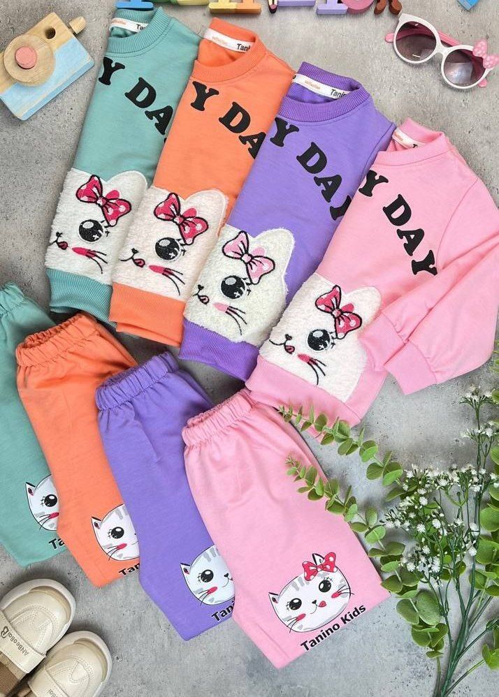 بلوز شلوارگربه پاپیون دار