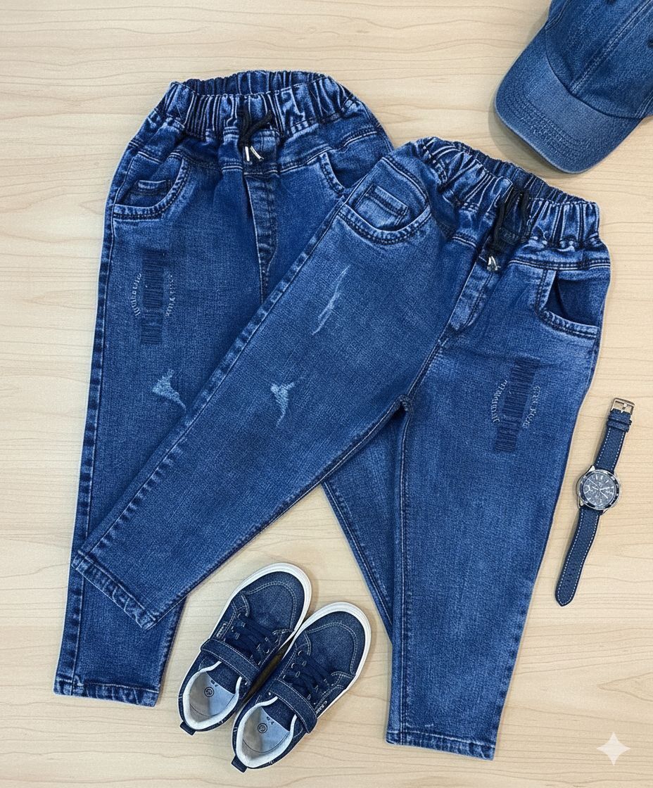 شلوار مام آبی تیره